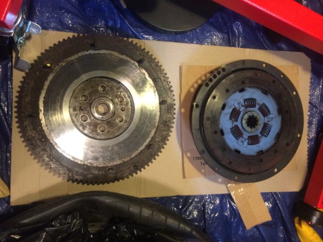 Clutch plate and flywheel.JPG